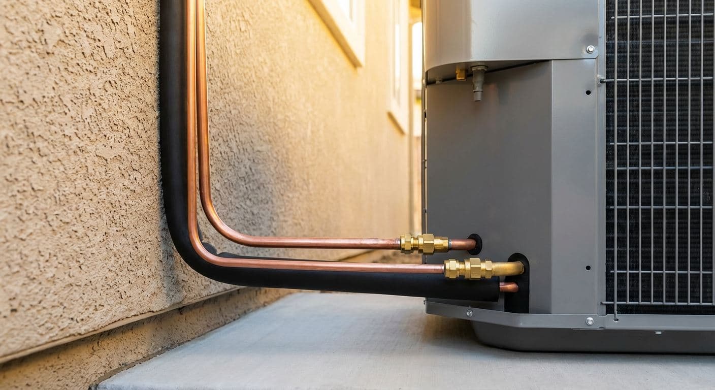 Copper refrigerant line set installation in El Cajon, San Diego County